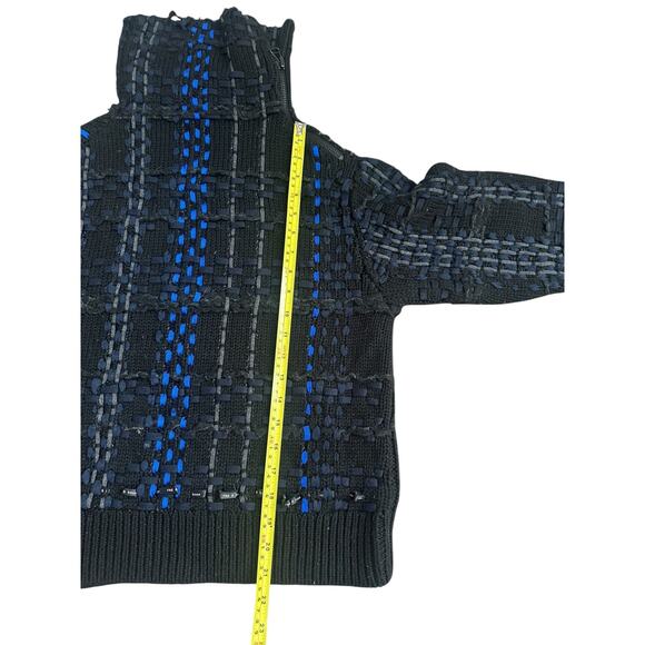 rag & bone Fine Wool Rayon Knit Womens XXS Turtleneck Sweater Black Gray Blue - Picture 6 of 7